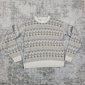 Vintage Sequel LTD Sweater Mens Medium Gray Geometric Crew Neck Pullover